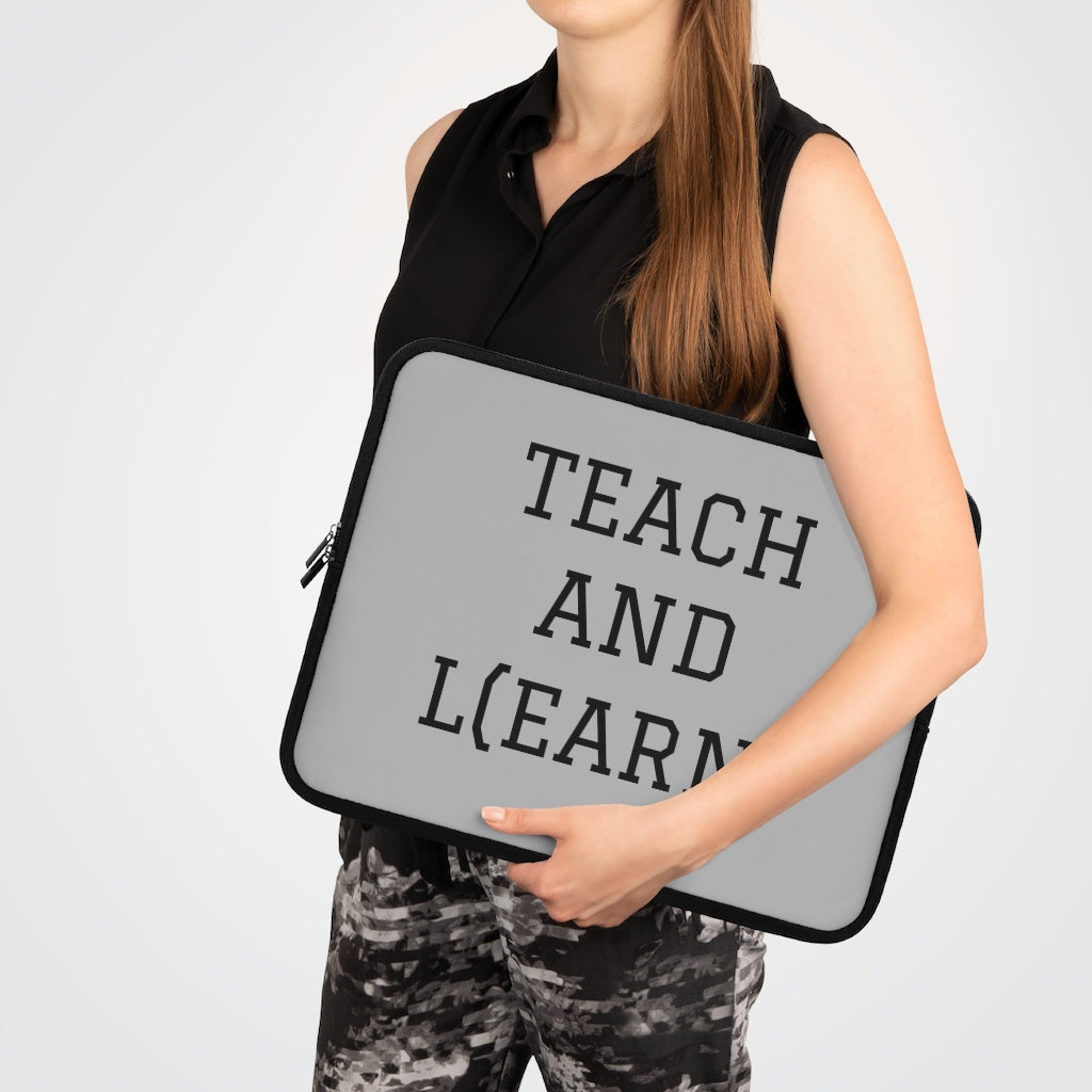 TEACH AND L(EARN) Laptop Sleeve (Grey) - EDU HUSTLE