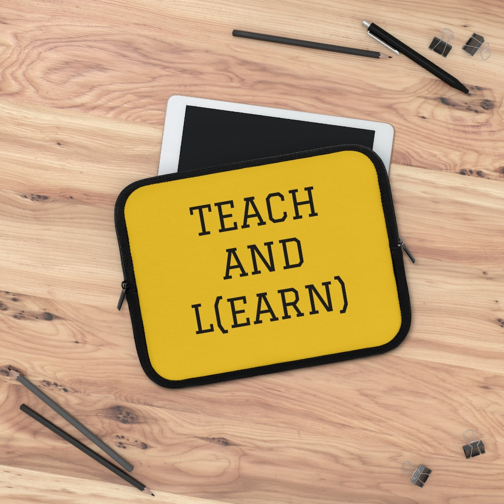 TEACH AND L(EARN) Laptop Sleeve (Yellow) - EDU HUSTLE