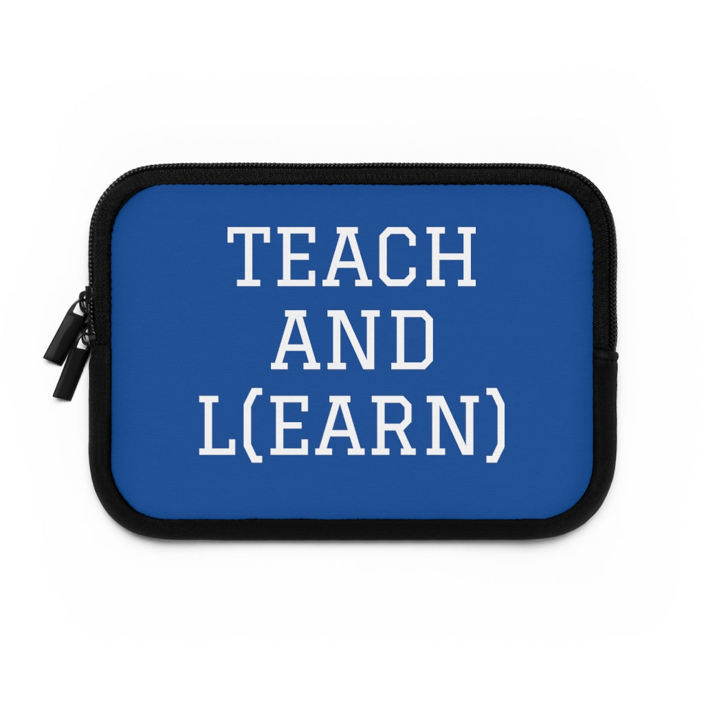 TEACH AND L(EARN) Laptop Sleeve (Blue/White) - EDU HUSTLE