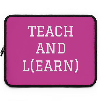 TEACH AND L(EARN) Laptop Sleeve (Pink/White) - EDU HUSTLE