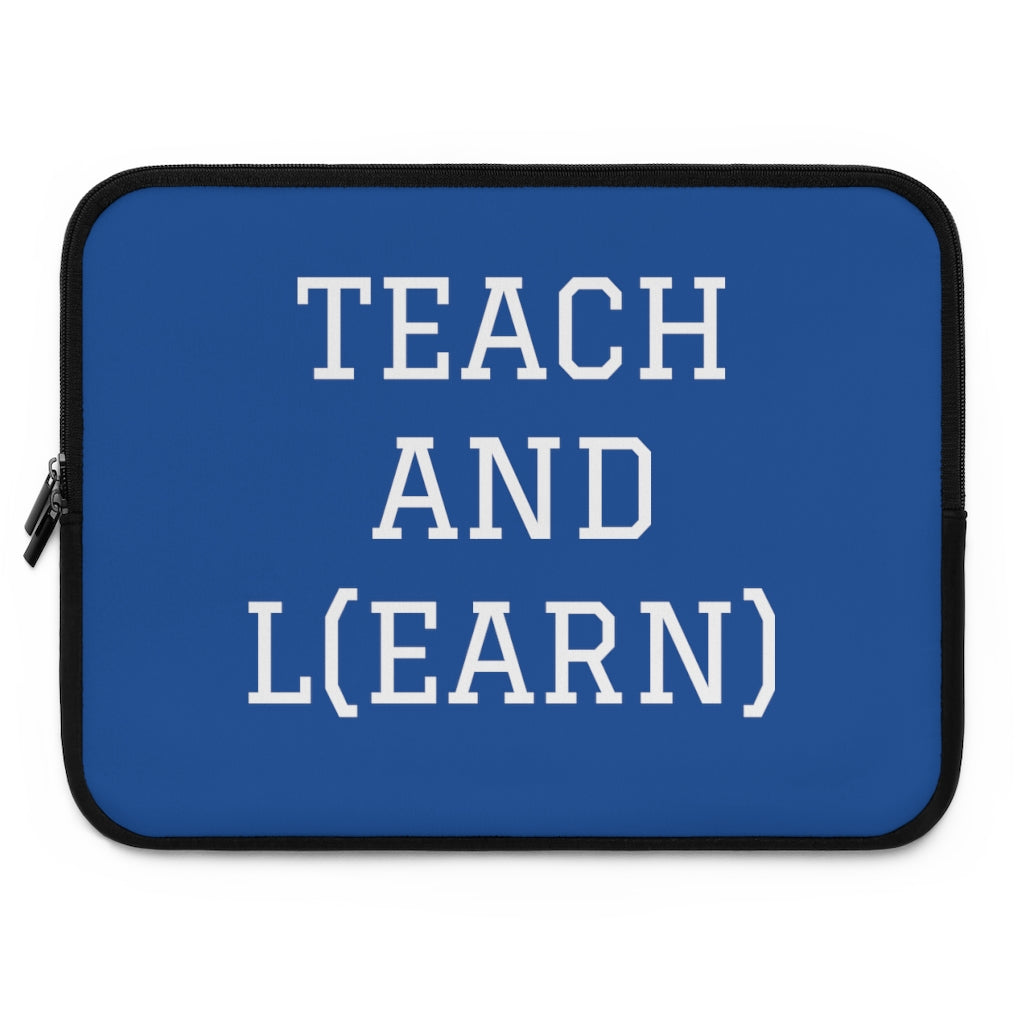 TEACH AND L(EARN) Laptop Sleeve (Blue/White) - EDU HUSTLE