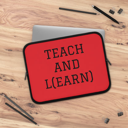 TEACH AND L(EARN) Laptop Sleeve (Red) - EDU HUSTLE