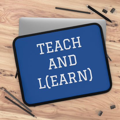 TEACH AND L(EARN) Laptop Sleeve (Blue/White) - EDU HUSTLE